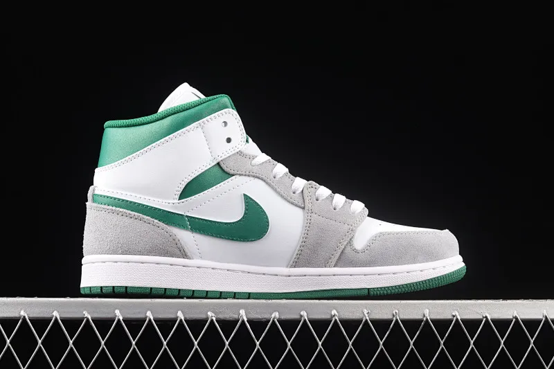 All categories Air Jordan Jordan series basketball shoes Air Jordan 1 Mid G version pure original Air Jordan 1 Mid AJ1 Joe 1 white gray green mid-top basketball shoes DC7294-103